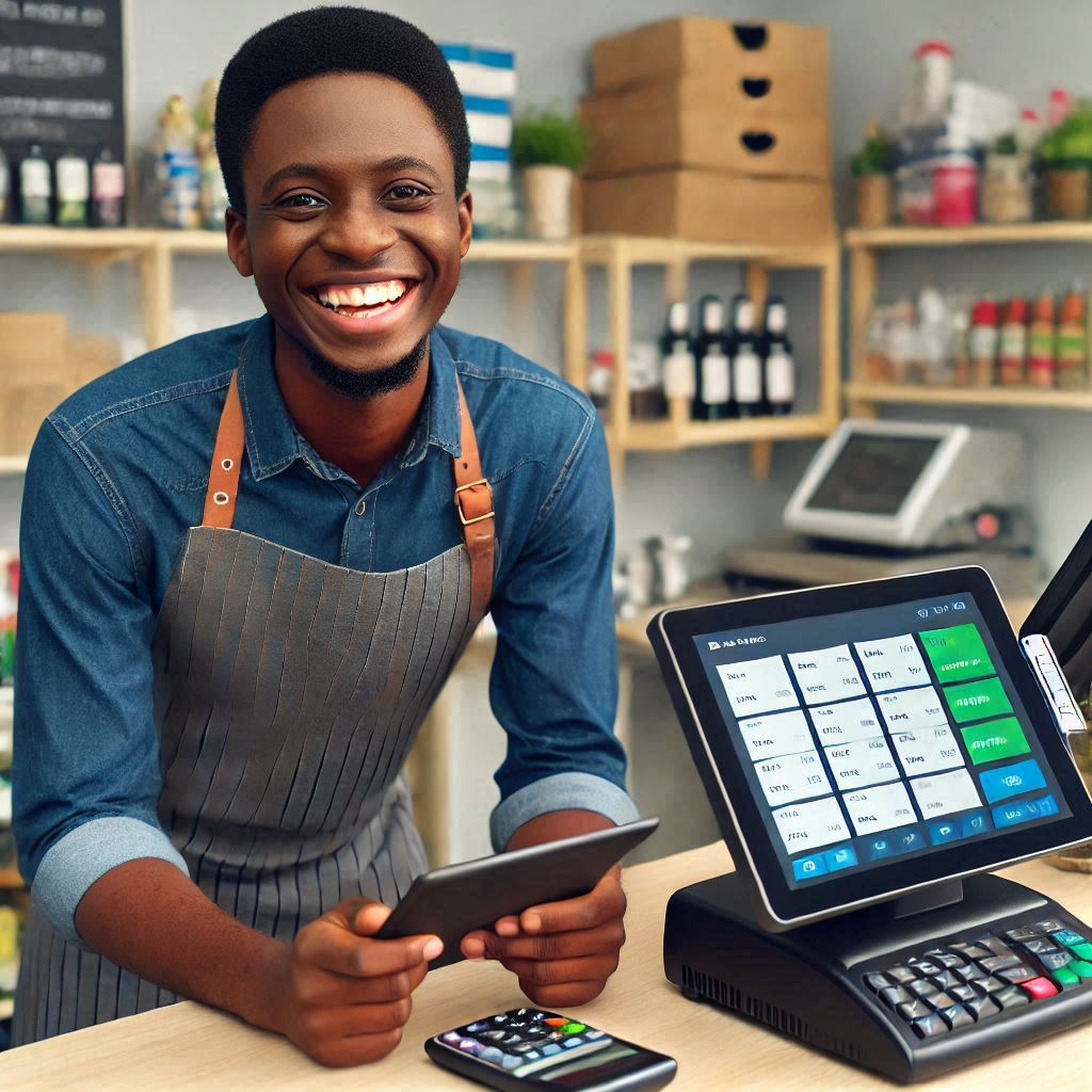 Business Owner Using POS